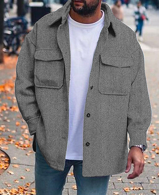 Coat Men Polo Collar Top Men Fashion Work Clothes - Image 4