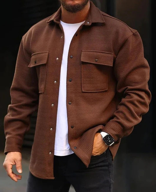 Coat Men Polo Collar Top Men Fashion Work Clothes - Image 7